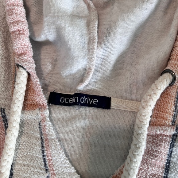 Ocean Drive Baja Stripped Beach Pullover Hoodie Oversized Size S - Picture 9 of 10